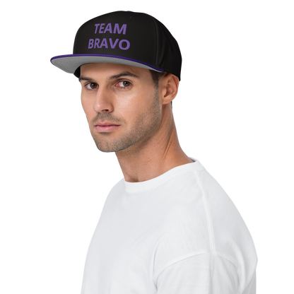 Team Bravo Snapback Hat Purple & Black