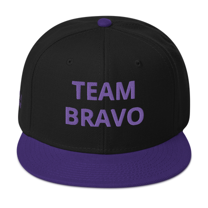 Team Bravo Snapback Hat Purple & Black