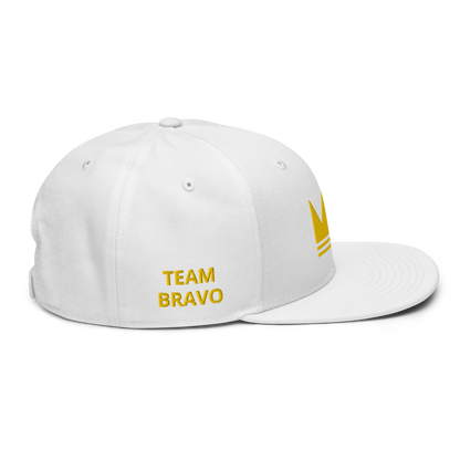 Team Bravo Snapback Hat White & Gold
