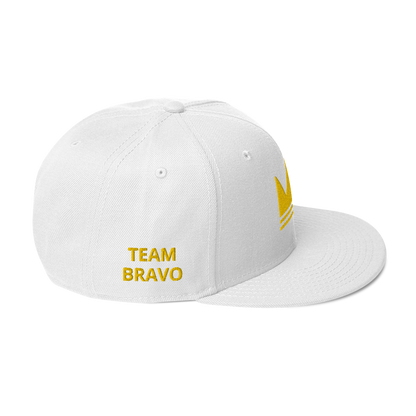 Team Bravo Snapback Hat White & Gold