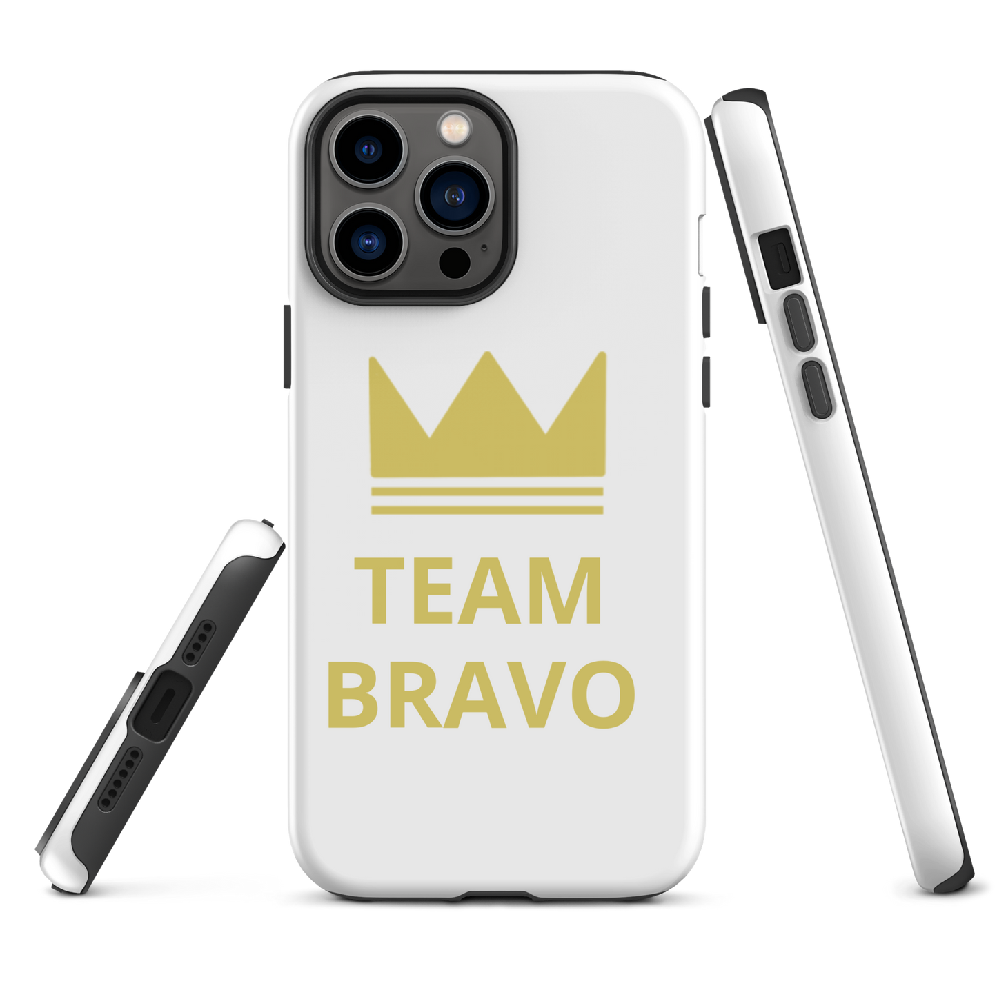 Team Bravo Tough Case for iPhone® White & Gold