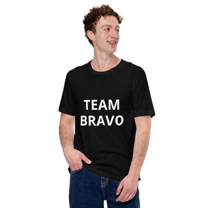 Team Bravo Promo Shirt Black & White with QR Code