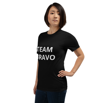 Team Bravo Promo Shirt Black & White with QR Code
