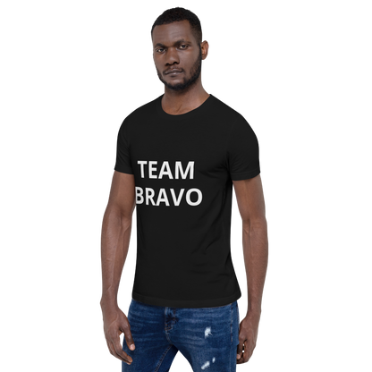 Team Bravo Promo Shirt Black & White with QR Code