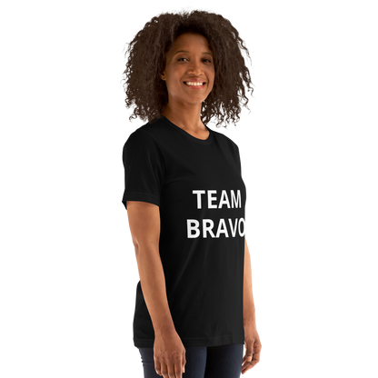 Team Bravo Promo Shirt Black & White with QR Code
