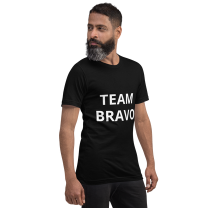 Team Bravo Promo Shirt Black & White with QR Code
