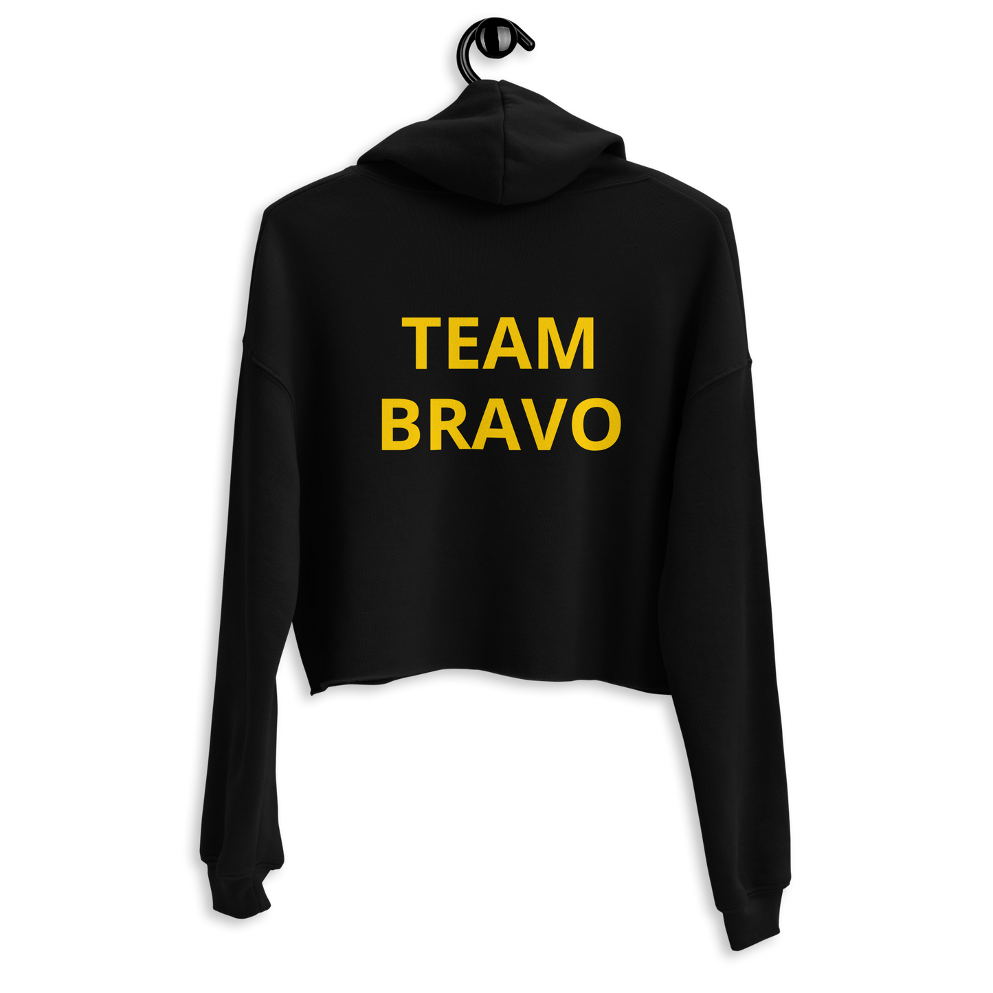 Team Bravo Crop Hoodie Black & Gold