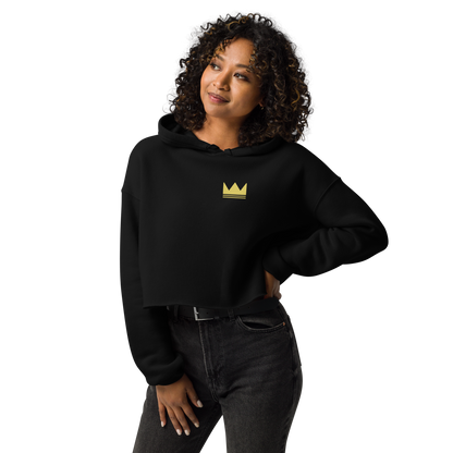 Team Bravo Crop Hoodie Black & Gold