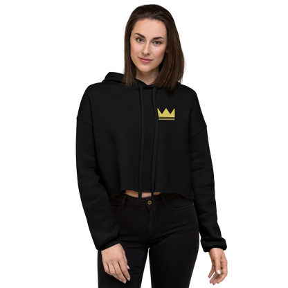 Team Bravo Crop Hoodie Black & Gold